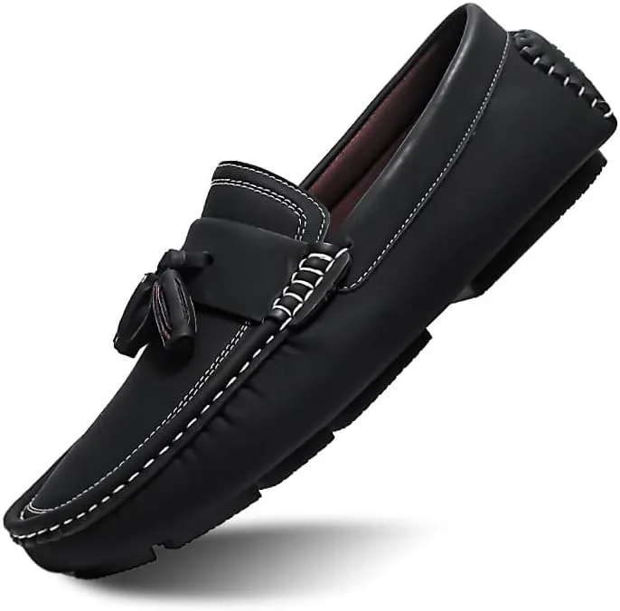Men's Loafers Round Toe Suede with Tassel Penny Driving Loafers Flat Heel Comfortable Anti-Slip Party Slip-on