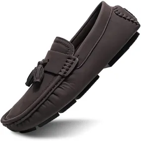 Men's Loafers Round Toe Suede with Tassel Penny Driving Loafers Flat Heel Comfortable Anti-Slip Party Slip-on
