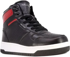 Nautica Men's High-Top Fashion Sneakers - Lace-Up Trainers for Stylish Basketball Style and Comfortable Walking Shoes-Oakford