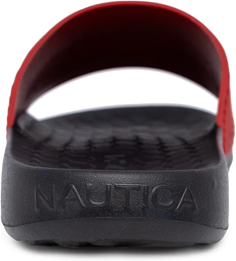 Nautica Men's Slide Sandals  Comfortable Slip-On Pool & Beach Shoes with Cushioned Footbed for Casual Wear