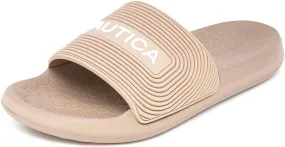 Nautica Men's Slide Sandals  Comfortable Slip-On Pool & Beach Shoes with Cushioned Footbed for Casual Wear