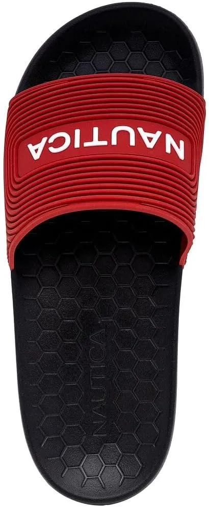 Nautica Men's Slide Sandals  Comfortable Slip-On Pool & Beach Shoes with Cushioned Footbed for Casual Wear
