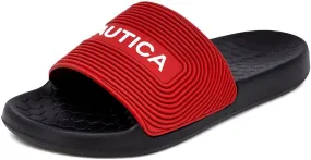 Nautica Men's Slide Sandals  Comfortable Slip-On Pool & Beach Shoes with Cushioned Footbed for Casual Wear