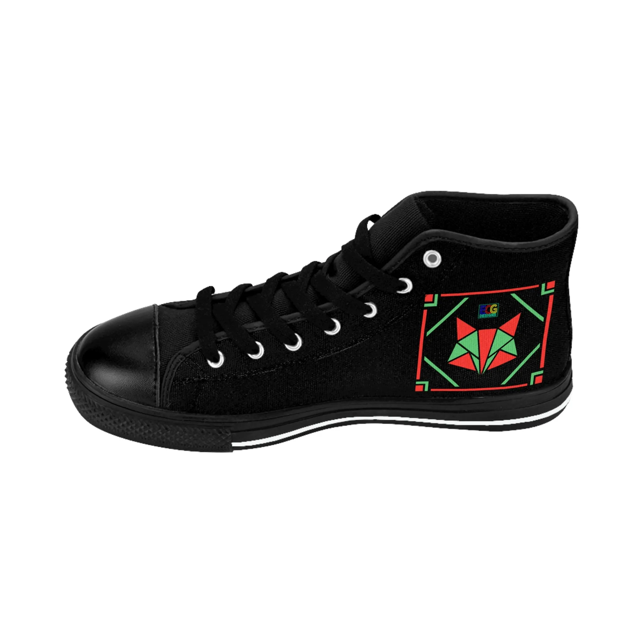 Red and Green Box Fox Men's Classic Sneakers