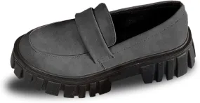 Slip-On Loafers for Women Leather Work Shoe Chunky Business Shoe Comfortable Dress Shoes Casual Platform Shoes