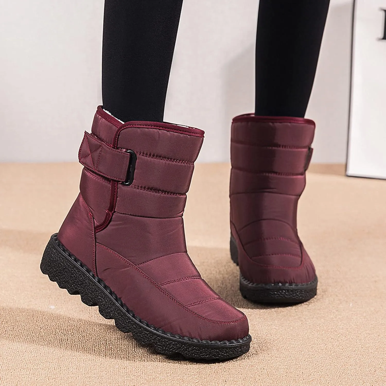 Snow Boots for Women Mid Calf Boots Women Winter Warm Outdoor Waterproof Comfortable Round Toe Platform Women Boots