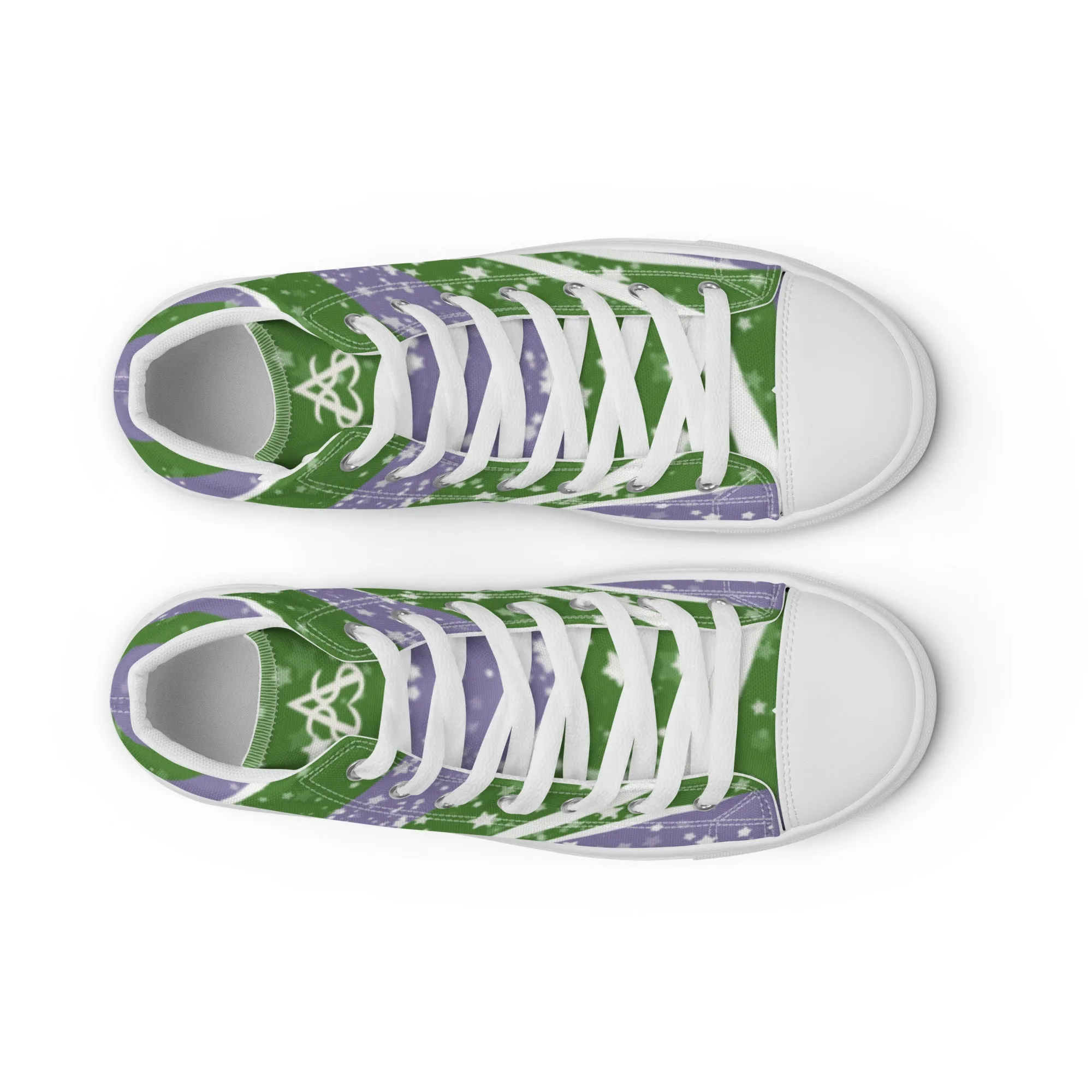 Starry Genderqueer High Top Canvas Shoes (Masc Sizing)