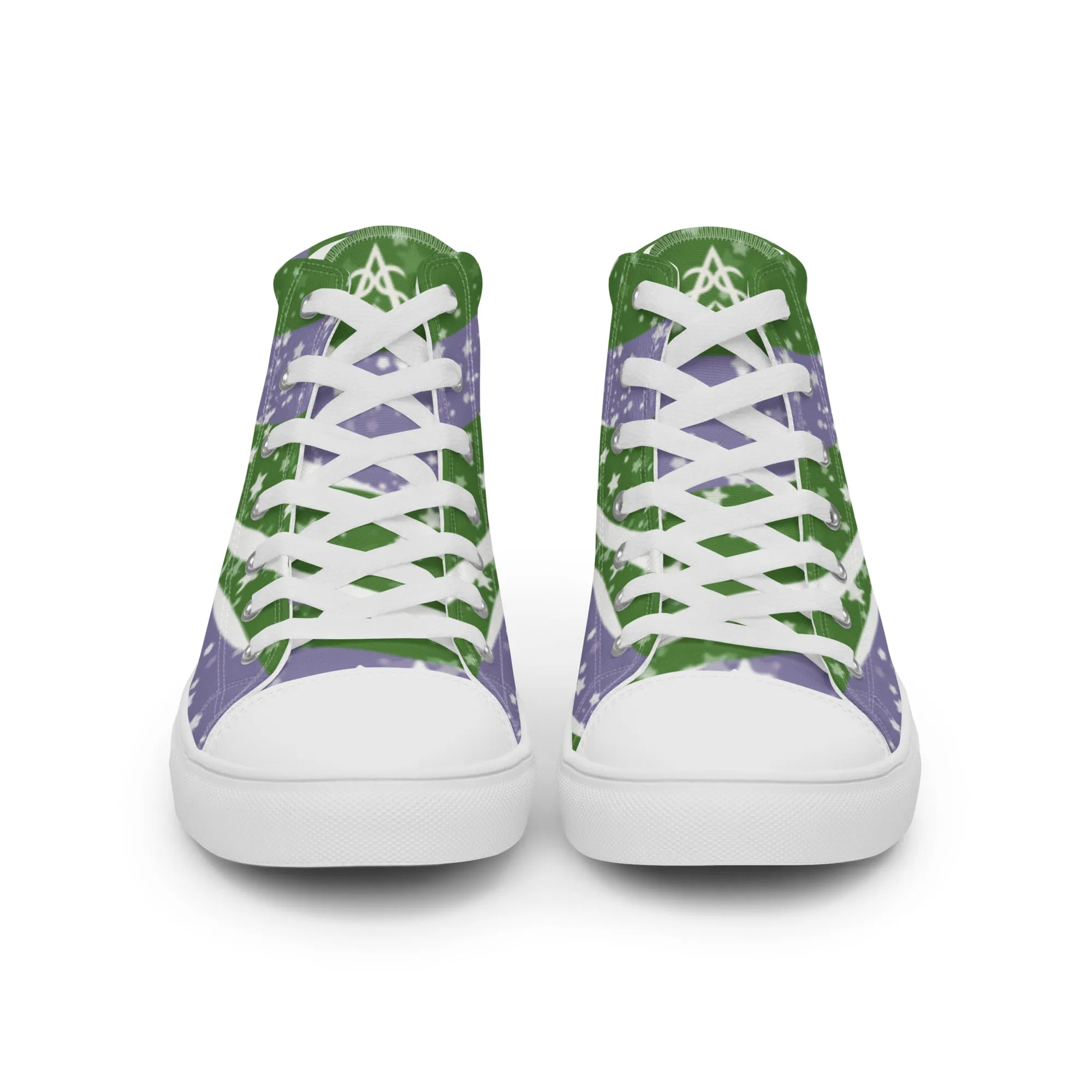 Starry Genderqueer High Top Canvas Shoes (Masc Sizing)