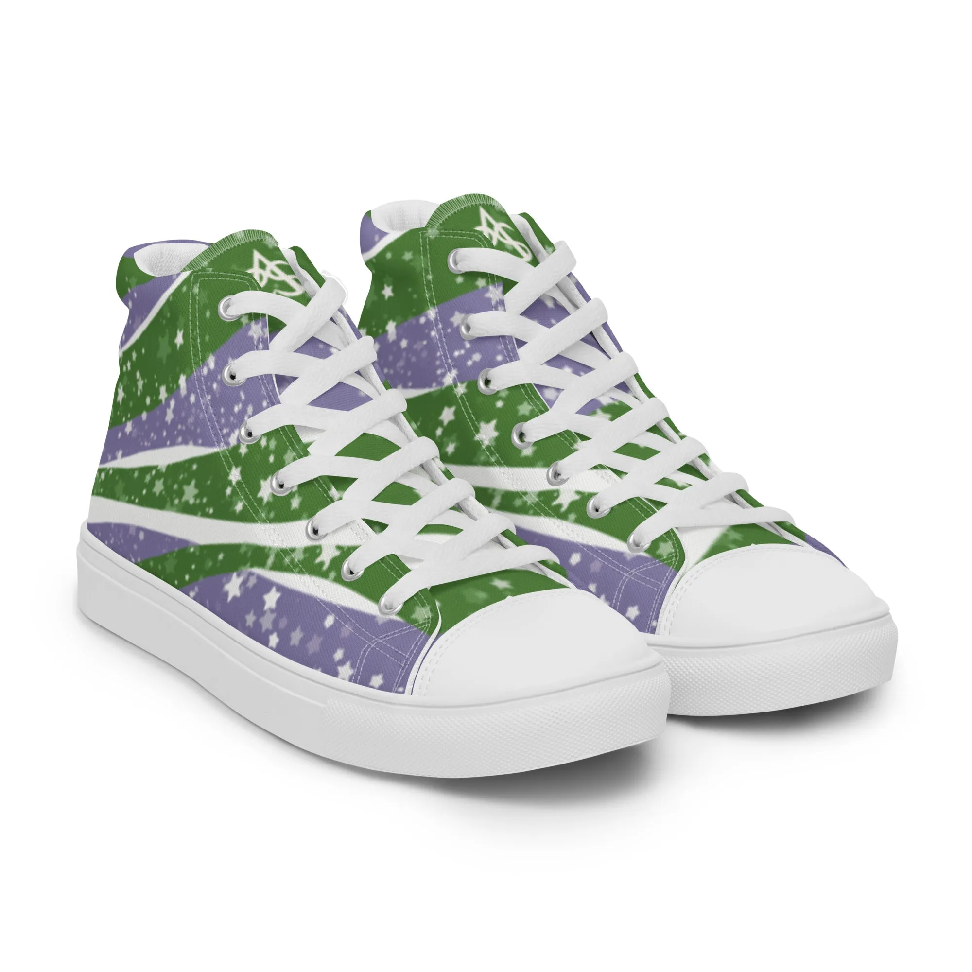 Starry Genderqueer High Top Canvas Shoes (Masc Sizing)