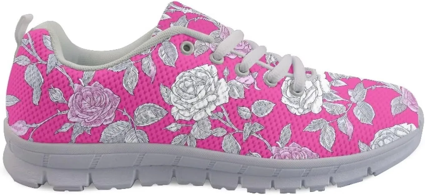 Walking Shoes Lightweight Cushioned Athletic Sneakers Women Casual Anti-Slip Camping Shoes for Travel US 5-12 White Sole