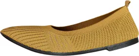 Womens Flats Summer Knit Walking Shoes Breathable Soft Mesh Loafers Athletic Ballet Flats Classic Dress Slip On Shoe
