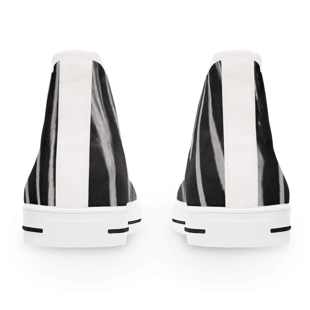 Women's High Top Sneakers with Zebra Photo by Pierre Lemos (shipping to US, Canada & Europe)