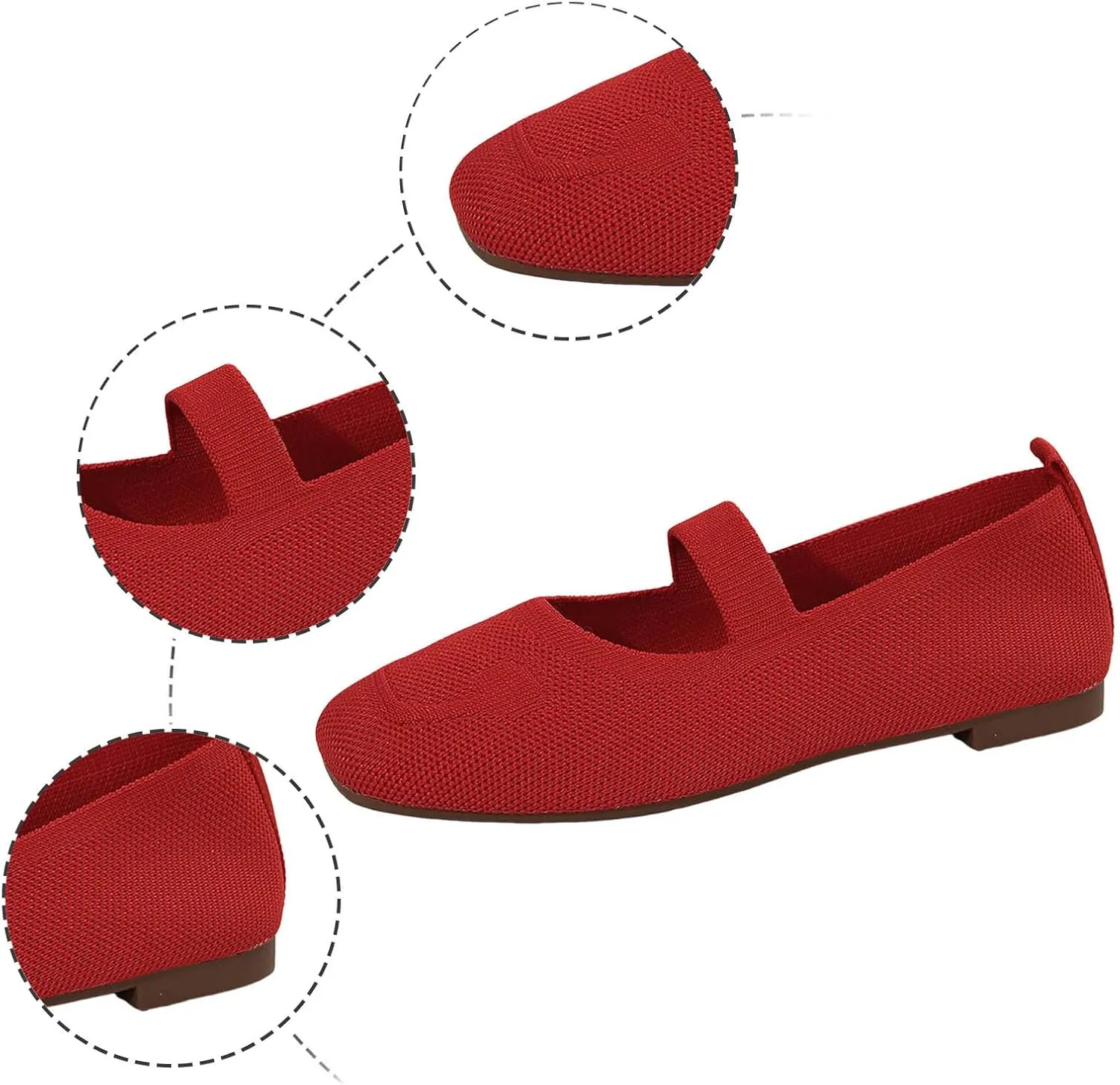 Women's Non-Slip Orthopedic Flats Shoes with Round Toe, Knit Mesh Breathable Arch Support Casual Shoes for Walking