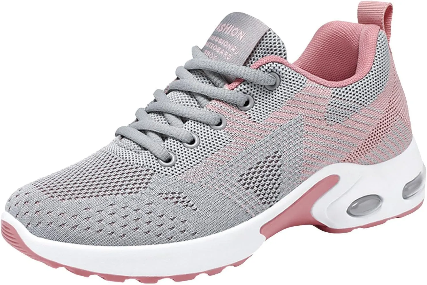 ZSpzx Running Sneakers for Women Air Cushioned Lace Up Running Tennis Sneaker Low Top Lightweight Arch Support Walking Shoes Breathable Elastic Athletic Closed Toe Shoe for Gym Travel Daily Wear